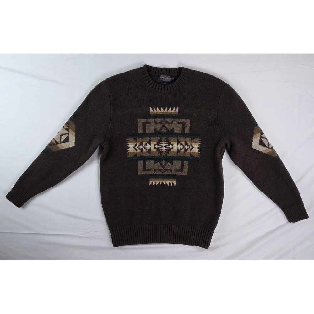 PENDLETON Chief Joseph Harding Aztec Southwestern Sweater Med 100% Lambs Wool